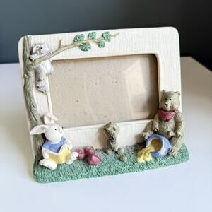 Vintage 90s Burnes of Boston Photo Frame Bear Squirrel Rabbit Racoon 3x5 T38